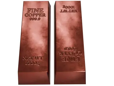 Copper Bar Low-poly 3D model