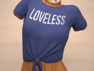 Knot Front Tee for Genesis 9 3D model