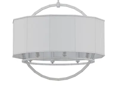 Harlan 8 round pendant light with shade 3D model