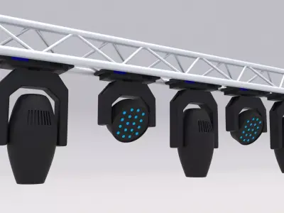 Truss with Moving Heads 3D model