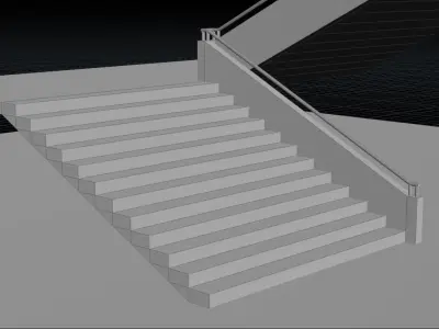 Houdini Stair Asset Low-poly 3D model 3D model