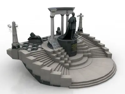 Alexander II Russia Moscow Monument 3D model