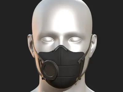 Gas mask protection futuristic fantasy isolated  Low-poly 3D model