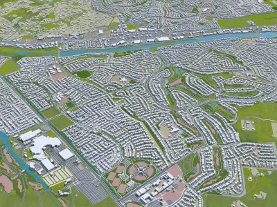 Temecula California USA 20km Low-poly 3D model
