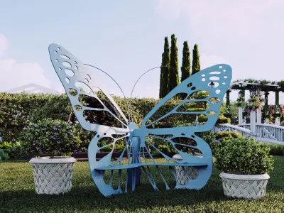 Butterfly bench  3D model