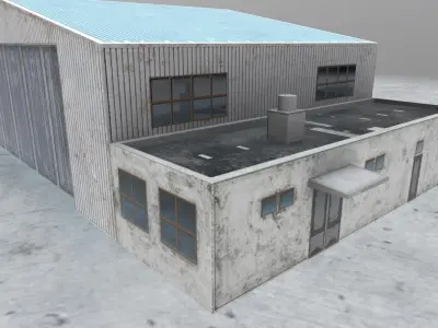 LHBP Hangar 2 Low-poly 3D model