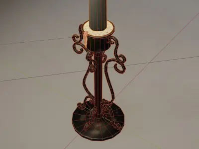 Stylized Candlestick PBR Game ready Low-poly 3D model