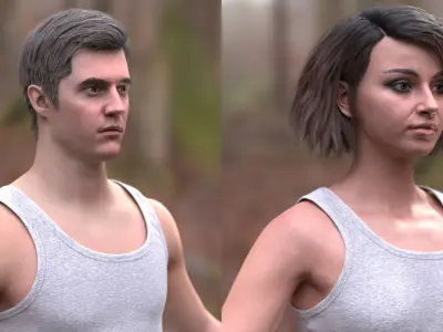  Man and Woman in Summer Outfit 1 