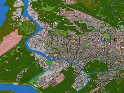 Akita 3d City Japan October  2020 GIS data 3D model