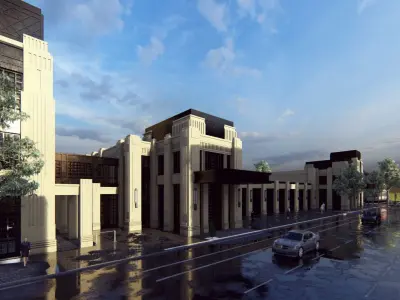 Modern office-Futuristic Skyscraper-Building office 3D model