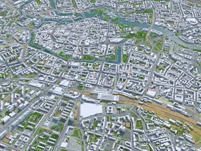 Wroclaw Downtown Poland Low-poly 3D model