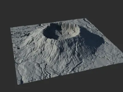 Landscape Environment Volcano 3 Low-poly 3D model