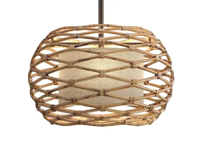 BALBOA rattan pendant light 3D model