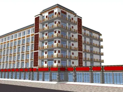vacation spot-Resort-Fashion Leisure Hotel-090 3D model