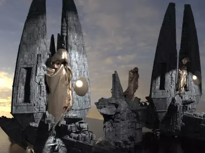 Trinity Towers Kitbash 3D model
