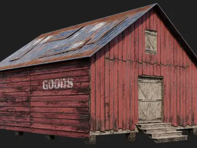 29-30-31-32 - Farm Buildings 4K PBR GameReady Low-poly 3D model