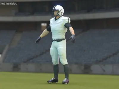  Man White Uniform T-Pose American Football Players 
