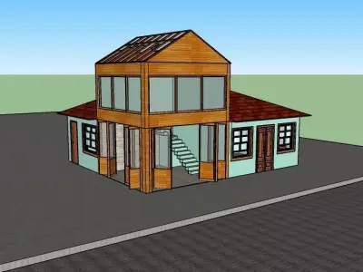 traditional village coffee 3D model