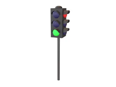Traffic Light v2 006 Low-poly 3D model
