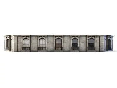 Tenement Building Upper Floor Low-poly 3D model