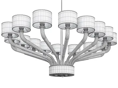 OVAL BRASS AND VENETIAN GLASS CHANDELIER Low-poly 3D model
