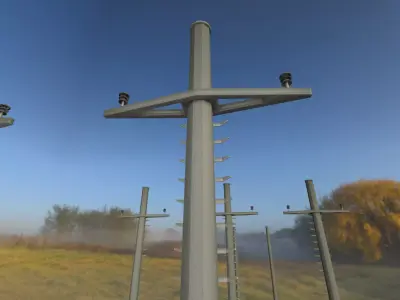 Concrete Electricity Pole with Ladder - Object 052 Low-poly 3D model