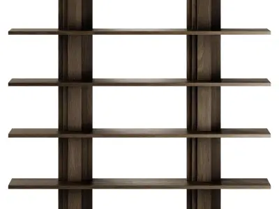 Mokko Brut Wood Bookcase 3D model