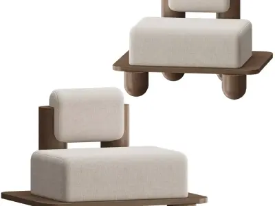 Architectural Platform Lounge Chair 3D Model Low-poly 3D model