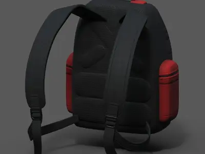 Backpack bag baggage Color 3d low poly Low-poly 3D model 3D model