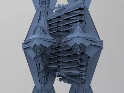 Sci-Fi Egyptian Floating Monolith temple 9 3D model