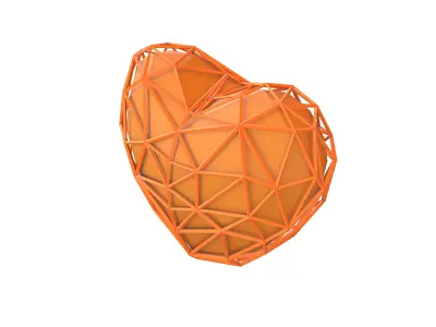 Stylish Heart V4 018 Low-poly 3D model