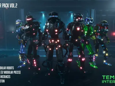 Mecha Mixer Pack Vol 2 Low-poly 3D model