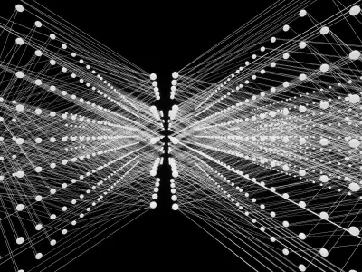 3D artificial neural network for visualization in education AI Low-poly 3D model