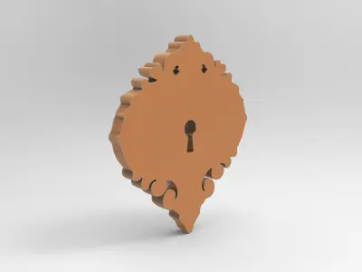 Baroque Heart Shaped Keyhole for Vintage Furniture 3D print model