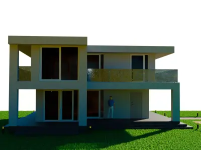 Modern Two-Storey Villa with Pool 3D Model 3D model