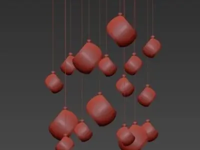 Modern Stairwell led chandelier lighting large bubble  3D model
