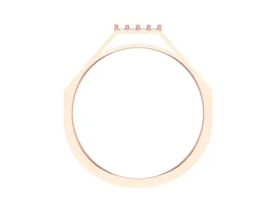 Solitaire Women Light Weight Band Ring 3D print model 21