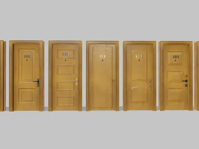 Doors big pack Low-poly 3D model