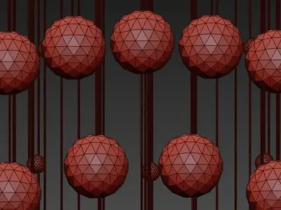 Contemporary Crystal Ball Chandelier 3D model