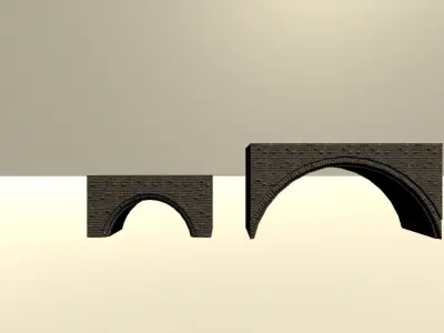 Archs city assets for game Low-poly 3D model