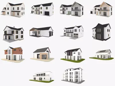 Modern Houses Collection 3D model
