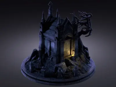 Old Crypt Low-poly 3D model