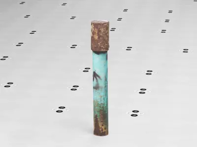 Rusty Metal Pillar - Urban Prop Low-poly 3D model