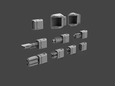 Armored Might - Large Sponsons - Omni Slot 3D print model
