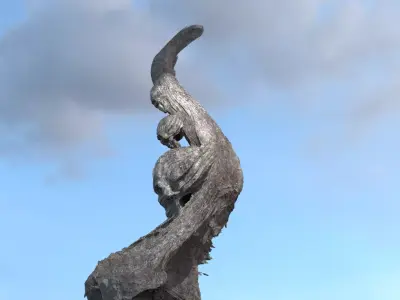 Alien meteor watcher rock 3D model