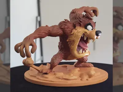 Cartoon Tasmanian Devil Looney tunes Taz Figurine STL Resin FDM 3D print model