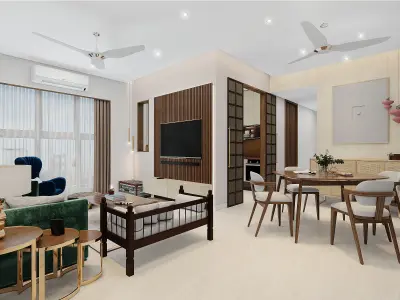 LIVING AND DINING AREA DS005 3D model