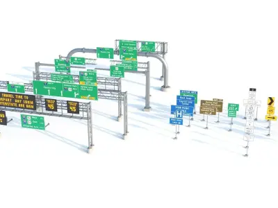 Highway Sign collection  3D model