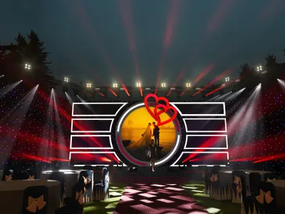 Concert stage design 3D model Texture
