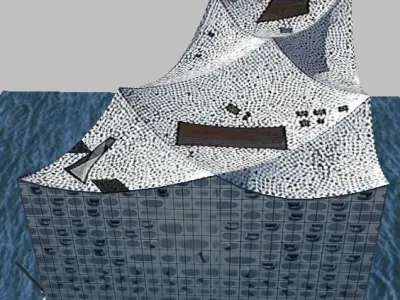 Hamburg Elbphilharmonie  theater Low-poly model  Low-poly 3D model